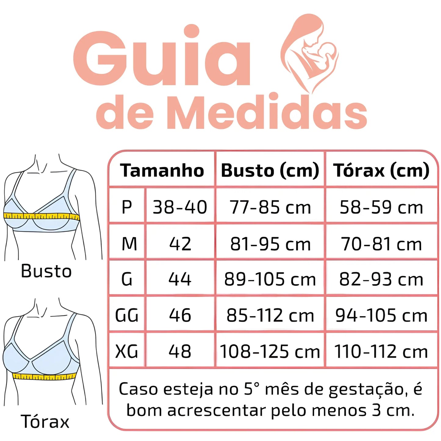 Kit 2 Sutiãs Amamentação Reforçado Pós Parto Bojo Removível Corpo e Colo