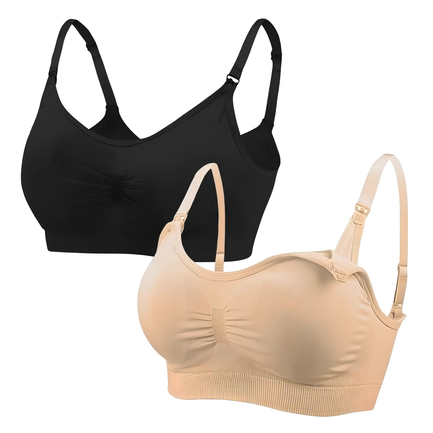 Kit 2 Sutiãs Amamentação Reforçado Pós Parto Bojo Removível Corpo e Colo