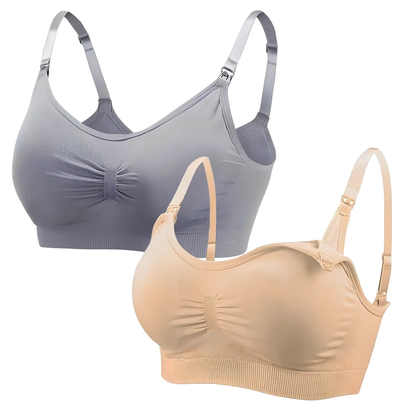 Kit 2 Sutiãs Amamentação Reforçado Pós Parto Bojo Removível Corpo e Colo