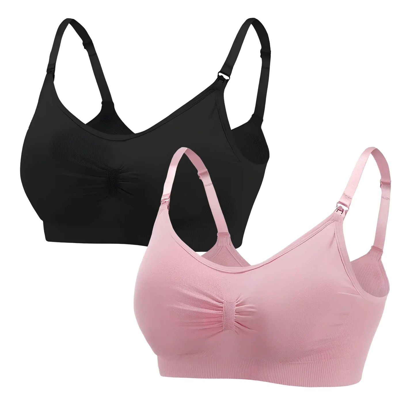 Kit 2 Sutiãs Amamentação Reforçado Pós Parto Bojo Removível Corpo e Colo