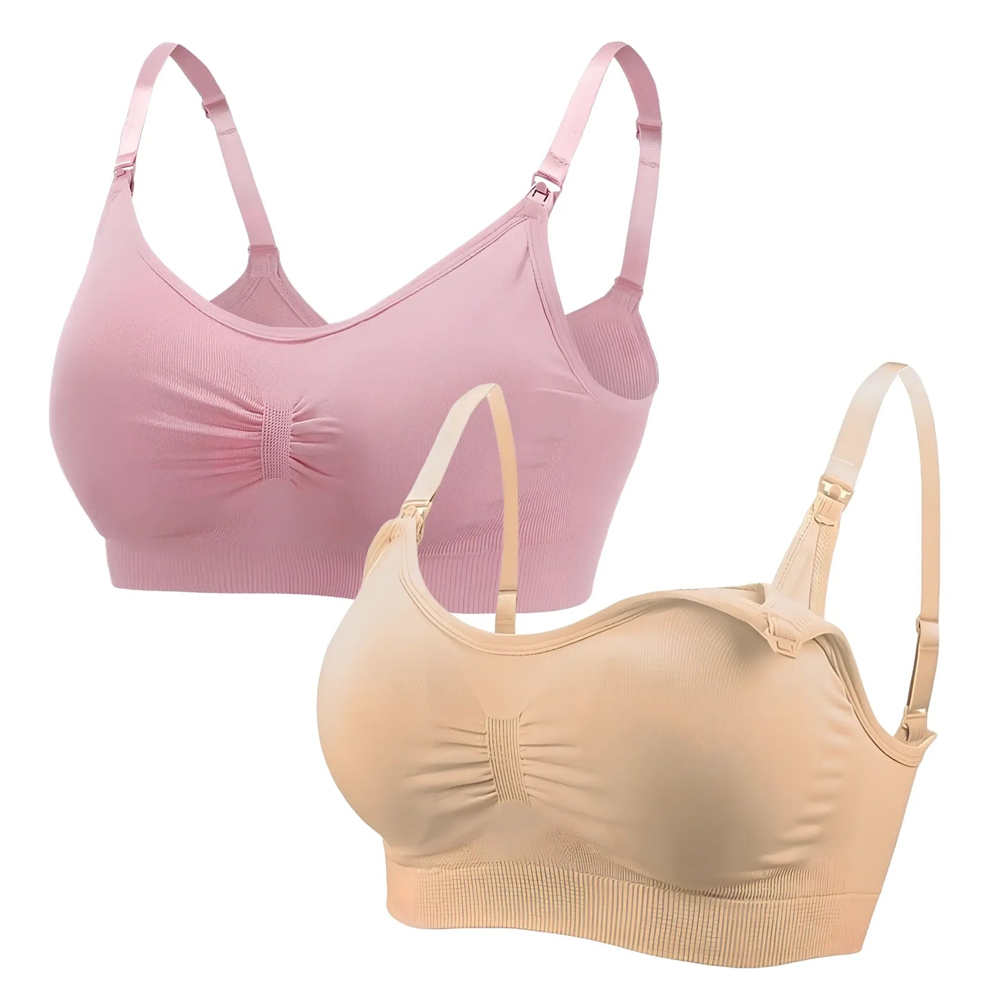 Kit 2 Sutiãs Amamentação Reforçado Pós Parto Bojo Removível Corpo e Colo