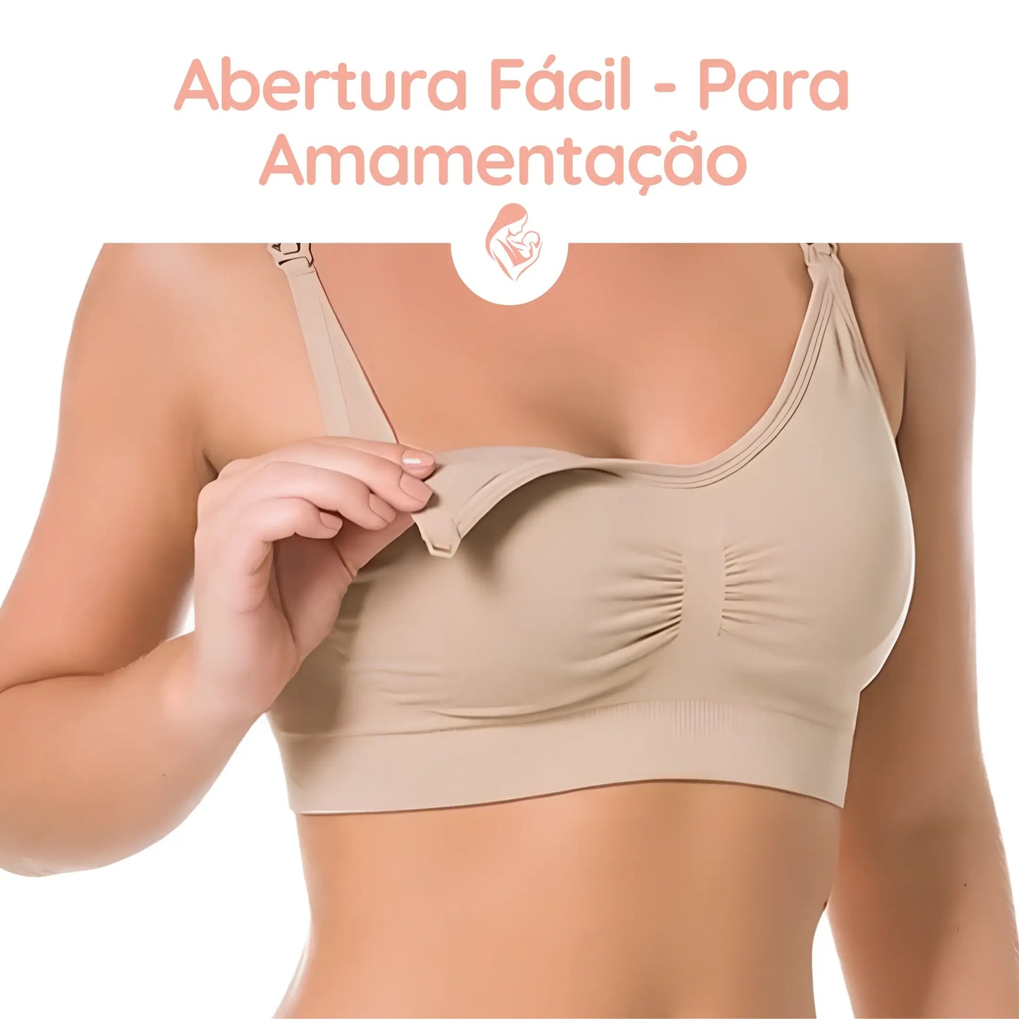 Kit 2 Sutiãs Amamentação Reforçado Pós Parto Bojo Removível Corpo e Colo