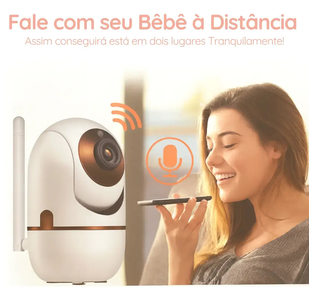 Câmera Babá Eletrônica Wifi 360° Visão Noturna com Áudio Corpo & Colo
