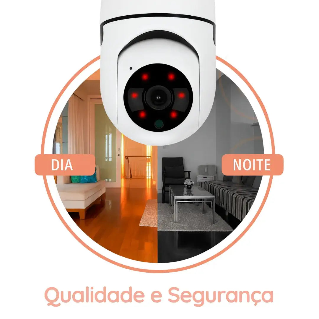 Câmera Babá Eletrônica Wifi 360° Visão Noturna com Áudio Corpo & Colo