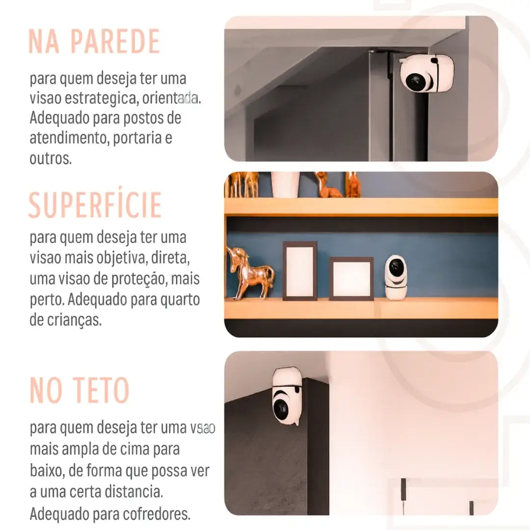 Câmera Babá Eletrônica Wifi 360° Visão Noturna com Áudio Corpo & Colo