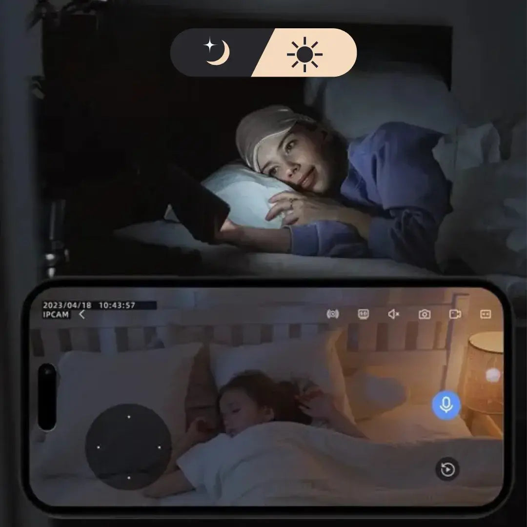 Câmera Babá Eletrônica Wifi 360° Visão Noturna com Áudio Corpo & Colo