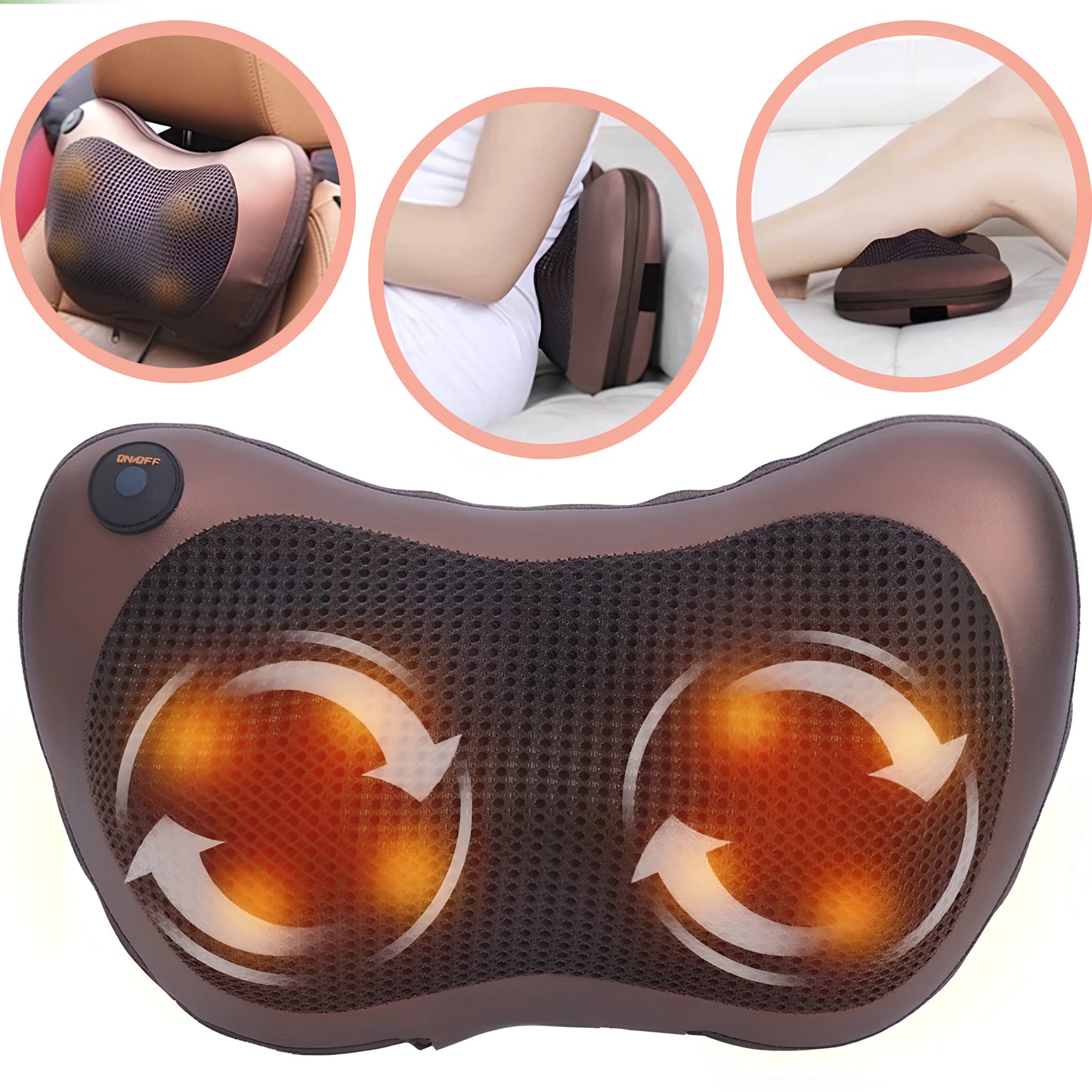 Almofada Massageador Shiatsu com Aquecimento para Lombar, Pescoço e Pés Corpo e Colo