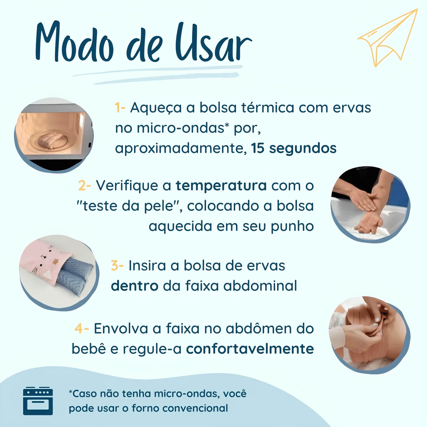 Cinta e Compressa Térmica para Cólica de Bebê (c/ Ervas e Gel) Corpo & Colo