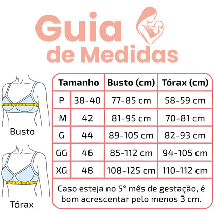Kit 2 Sutiãs Amamentação Reforçado Pós Parto Bojo Removível Corpo e Colo