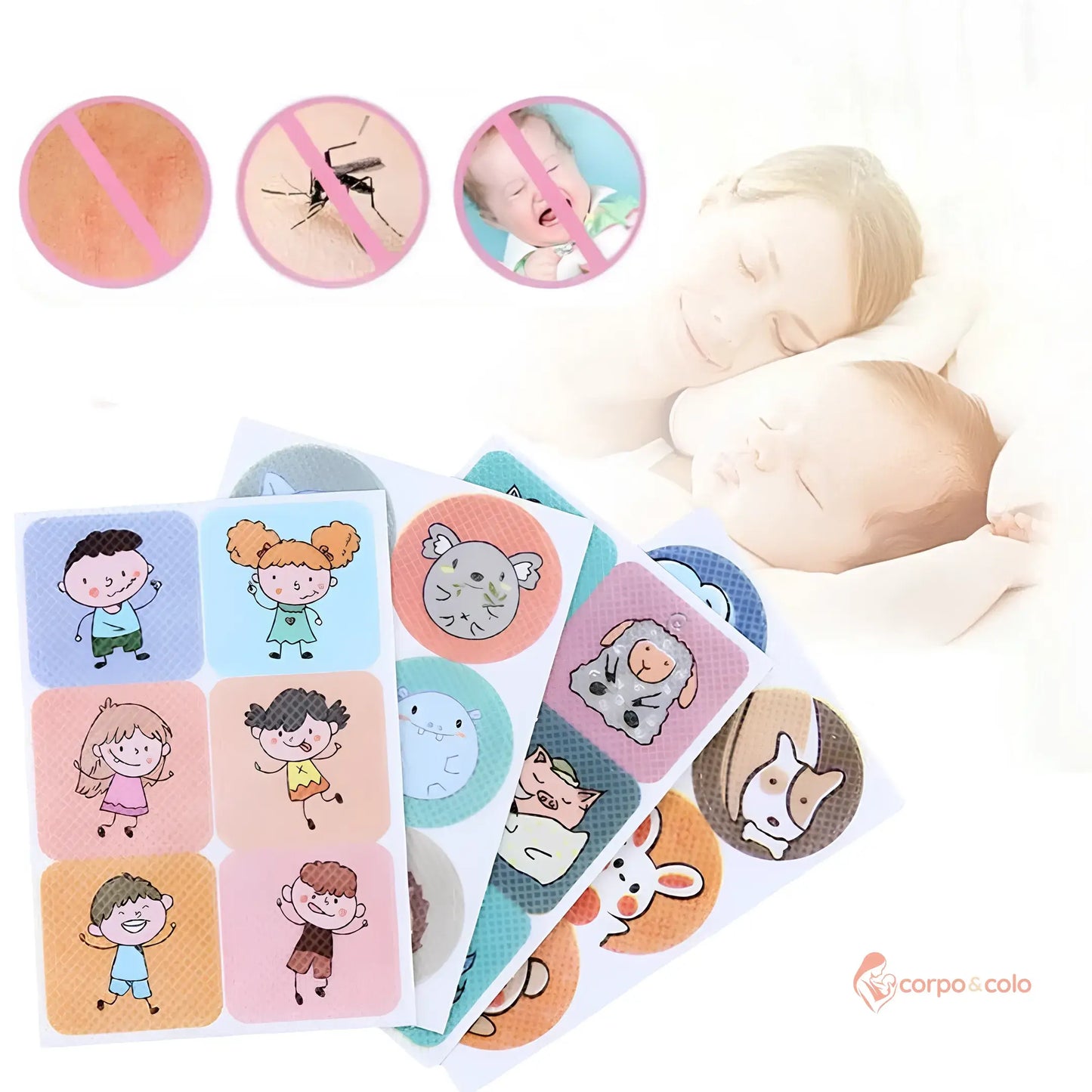 Kit Adesivos Repelentes de Citronela para Bebê Corpo & Colo