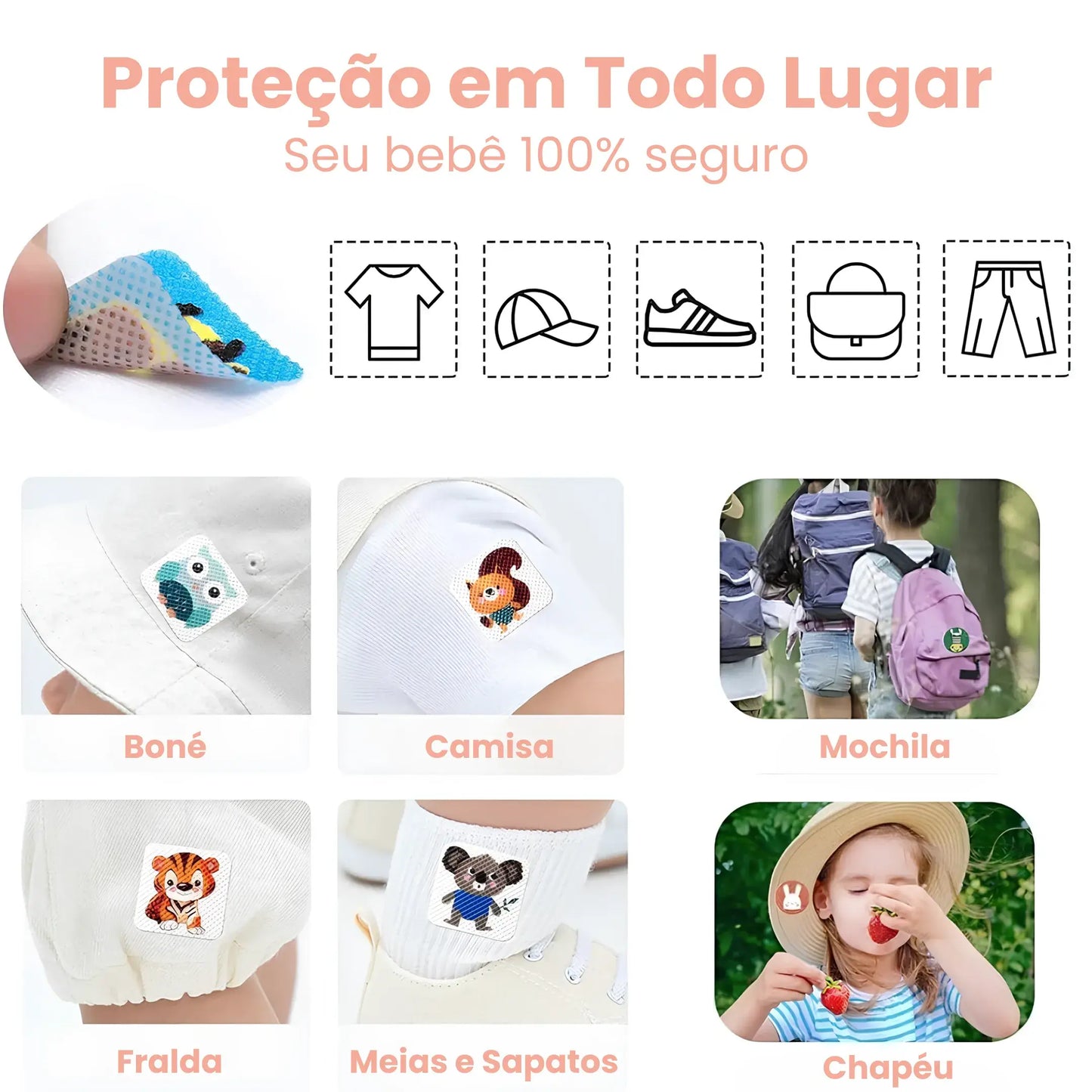 Kit Adesivos Repelentes de Citronela para Bebê Corpo & Colo