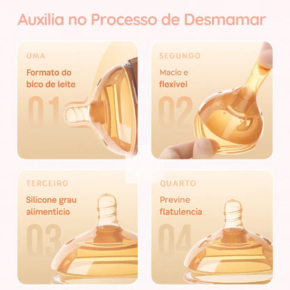 Mamadeira de Silicone 100% Imita Peito Da Mãe Corpo & Colo