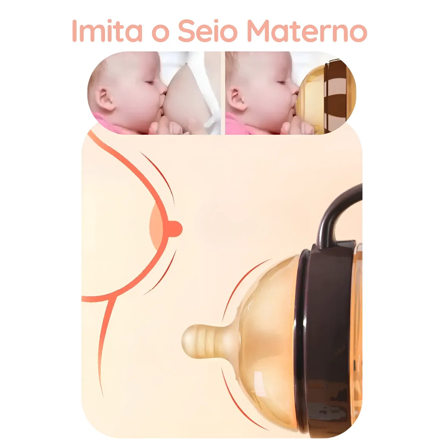 Mamadeira de Silicone 100% Imita Peito Da Mãe Corpo & Colo